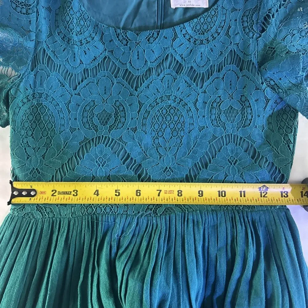 Green Forest Fairy Maxi Dress Boho Whimsy Juniors XS Girls 14 Witchy Cottage